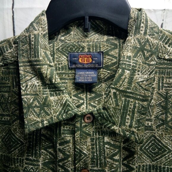 Route 66 Original Clothing Co. Men's Button Front Tropical Dress Shirt L - Picture 2 of 10